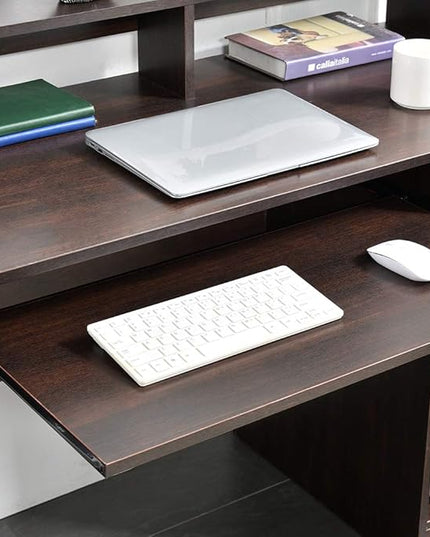 ROCKPOINT Axess Computer Keyboard Tray and Drawer Small Home Office Bedroom, Homework and School Studying Writing Desk for Student with Storage,Chocolate - LeafyLoom