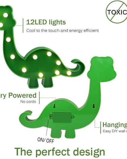 Dinosaur Night Light Nursery Decor Party Decoration,Childen Kids Bedroom Decorative Table Lamps, Marquee Animal Sign,Birthday Gifts for Kids/Boys - LeafyLoom