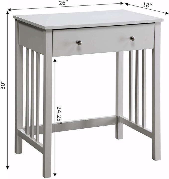 Convenience Concepts Designs2Go Mission Desk with Keyboard Drawer, White - LeafyLoom