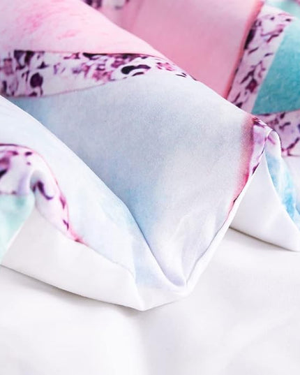 Wajade Kid Mermaid Scale Comforter Bedding Set Twin Size, Colorful Rainbow 3D Fish Scale 7 Pieces Soft Bedding Sets with Comforter, Sheet, Pillowcase and Sham for Girls - LeafyLoom