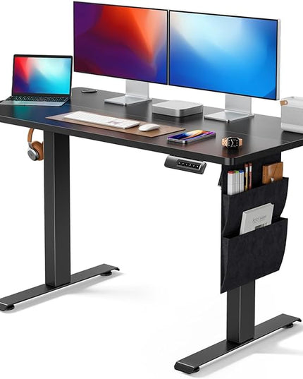 Marsail Standing Desk Adjustable Height Home Office Desk,‎48x24 Inch Electric Standing Desk, Stand up Desk with Storage Bag,Headphone Hook for Computer Workstations Desk Memory Preset - LeafyLoom