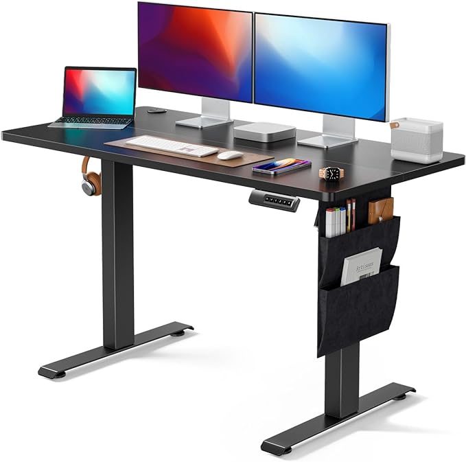 Marsail Standing Desk Adjustable Height Home Office Desk,‎48x24 Inch Electric Standing Desk, Stand up Desk with Storage Bag,Headphone Hook for Computer Workstations Desk Memory Preset - LeafyLoom