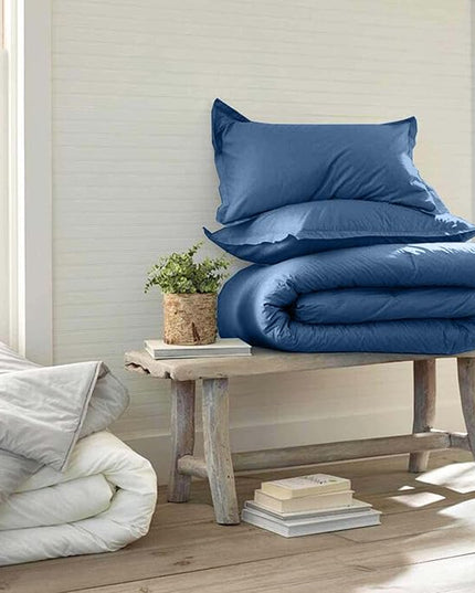 ETDIFFE Blue Comforter Set King Size, 3 Piece Aesthetic Modern Bedding Set - Soft & Lightweight All Season Microfiber Down Alternative Bed Comforter with 2 Pillow Shams for Women Men - LeafyLoom
