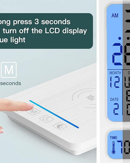 LAOPAO LED Desk Lamp with Wireless Charger, USB Charging Port, Sliding Dimmable Auto Timer Table Lamp with Night Light, Desk Lights with Clock for Study Reading Home Office - LeafyLoom