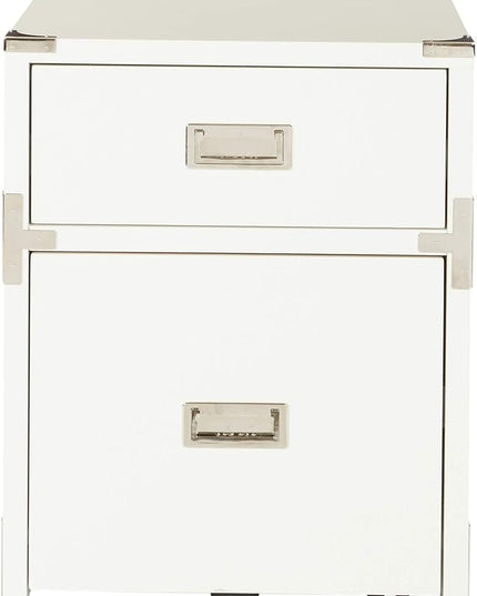 OSP Home Furnishings Wellington 2-Drawer File Cabinet, White - LeafyLoom