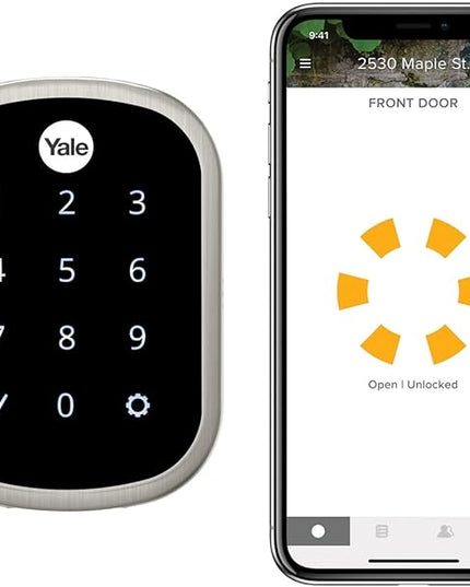 Yale Security SL Deadbolt Smart Lock, Satin Nickel Keyless Entry Door Lock with Wi-Fi Connected Touchscreen for Front or Back Door, YRD256-CBA-619 Yale