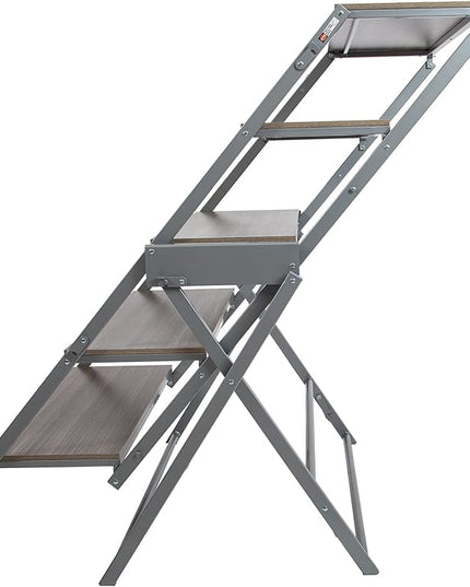 Origami Modern 2 in 1 Shelf to Table Style, Organizer Deco Rack Magically Turn to a Table/Desk in a Second,Fully Assembled, Platinum/Gray US Patent Pending (STT-PLAGRY) - LeafyLoom