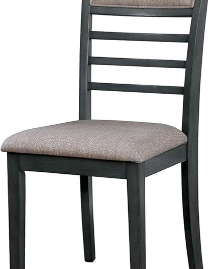 NicBex Dining Table for 4 Kitchen & Dining Room Tables 5 Pc Dining Table Set Weathered Gray Dining Chairs & Table Solid Wood with Padded Fabric Cushions, Gray+Beige - LeafyLoom