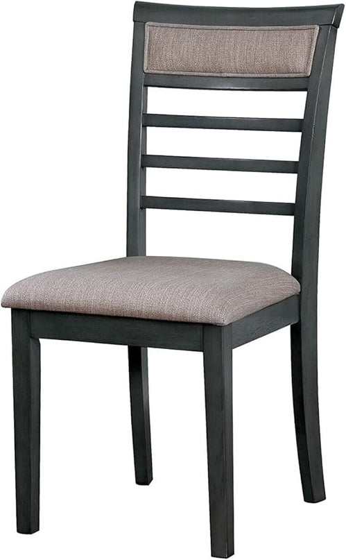 NicBex Dining Table for 4 Kitchen & Dining Room Tables 5 Pc Dining Table Set Weathered Gray Dining Chairs & Table Solid Wood with Padded Fabric Cushions, Gray+Beige - LeafyLoom