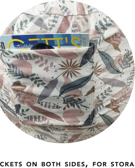 Bean Bag Chair COVER -(NO BEANS) for kids Teens, zipper opening, soft velvet, X-Large (34" leaves) - LeafyLoom