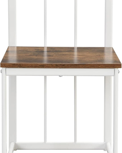 7-Piece Modern Dining, Wooden Kitchen Room Table Set with 6 Upholstered Chairs-Elegantly Shaped Legs and Comfortable Seating, White+Cherry - LeafyLoom