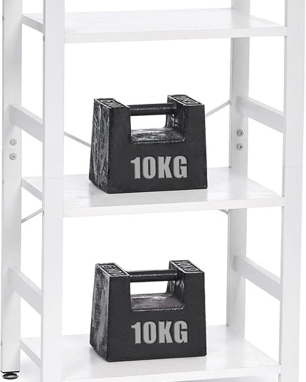 BEWISHOME 3 Tier Bookshelf, White Small Bookshelf for Small Spaces, Short Wooden Storage Bookcase with Metal Frame for Bedroom Living Room and Home Office JCJ62W - LeafyLoom