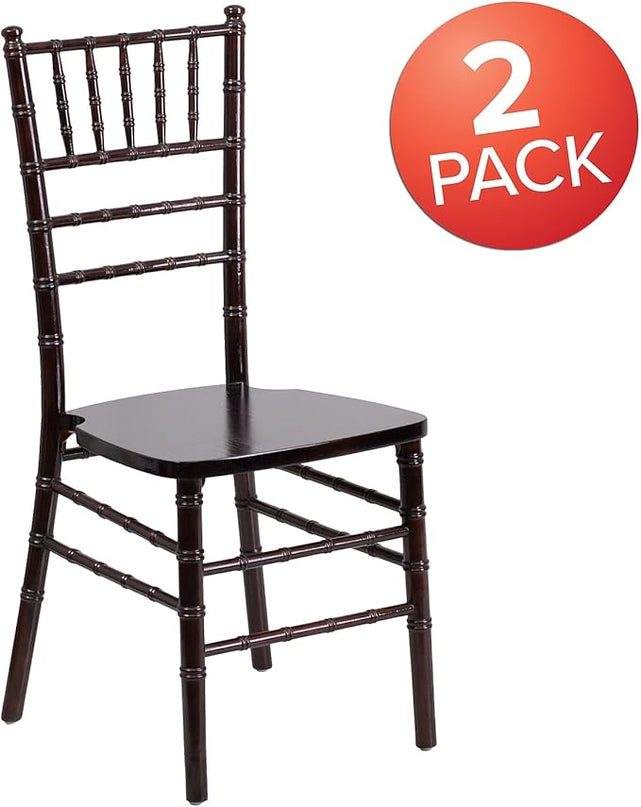 Flash Furniture 2 Pack HERCULES Series Walnut Wood Chiavari Chair - LeafyLoom