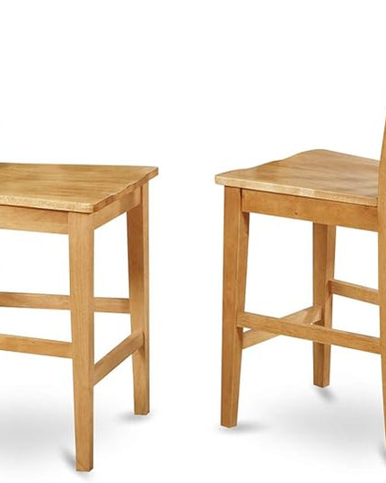 East West Furniture YAPB3-OAK-W 3 Piece Kitchen Counter Height Dining Table Set Contains a Rectangle Dining Room Table and 2 Wooden Seat Chairs, 30x48 Inch, Oak - LeafyLoom