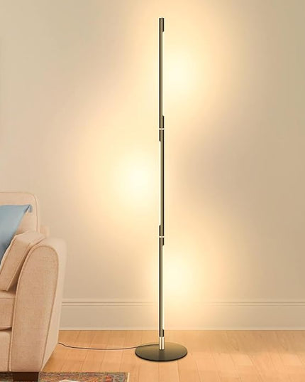 Modern Foor Lamp, Corner Lamp, Floor Lamp with Three Light Source, Led Floor Lamp with Remote & Touch Control, Black Standing Lamp for Bedroom, Livingroom, Ofiice - LeafyLoom