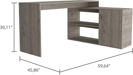 NicBex Kimberly-DW-00043-LWJ Home Office Desks, 45.86"x59.64"x30.11", Light Gray - LeafyLoom
