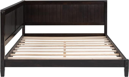 Bellemave Full Size Wood Daybed, Wood DayBed Sofa Bed Frame for Living Room Bedroom,Solid Wood Daybed Twin Size Sofa Bed Frame with Wood Slat Support,No Box Spring Needed,Espresso - LeafyLoom