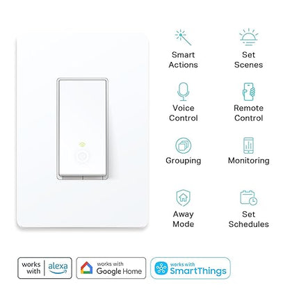 Kasa Smart 3 Way Switch HS210 KIT, Needs Neutral Wire, 2.4GHz Wi-Fi Light Switch works with Alexa and Google Home, UL Certified, No Hub Required, White,2 Count (Pack of 1) KasaSmartbyTP-Link