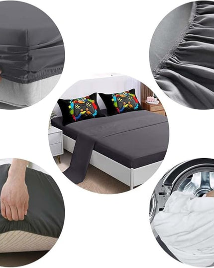 Gamer Comforter Set Gaming Twin Size,Video Game Controller Comforter for Boys Kids Adult 3D Gamepad Microfiber Bedding Sets 5 Pieces Bed in A Bag Sets30019,Twin - LeafyLoom
