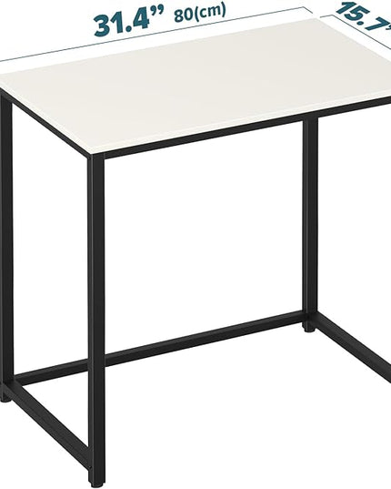SINPAID Small Computer Desk 31.5 inches Desk for Small Spaces Sturdy Home Office Desk Modern Gaming Desk Study Writing Laptop Table, White Desk - LeafyLoom