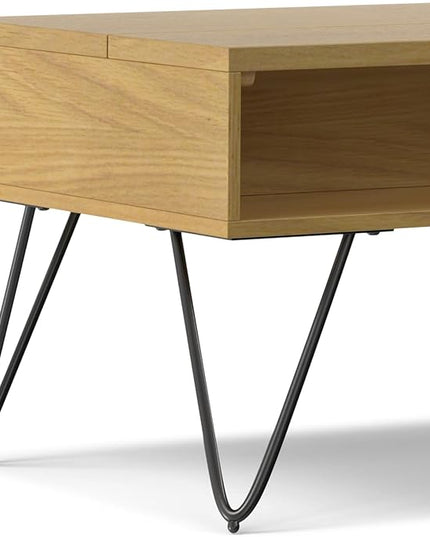 SIMPLIHOME Hunter Lift Top Coffee Table, 48 inch, Oak Veneer - LeafyLoom
