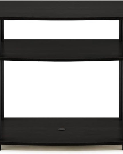 Furinno Turn-N-Tube No Tools 3-Tier Entertainment Center TV Stand for TV up to 32 Inch, Plastic Round Tubes, Espresso/black - LeafyLoom