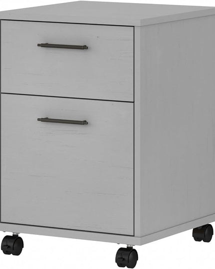 Bush Furniture Key West 2 Drawer Rolling File Cabinet in Cape Cod Gray, Mobile Organization for Home Office, Small Under Desk Storage on Wheels - LeafyLoom