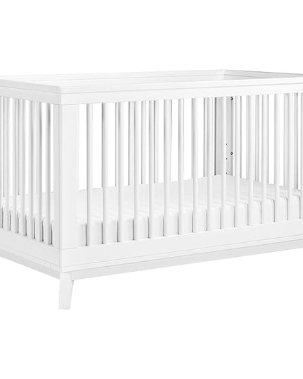 Babyletto Scoot 3-in-1 Convertible Crib with Toddler Bed Conversion Kit in White, Greenguard Gold Certified - LeafyLoom