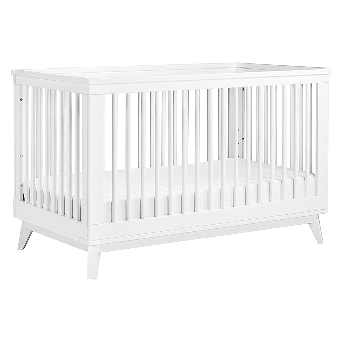 Babyletto Scoot 3-in-1 Convertible Crib with Toddler Bed Conversion Kit in White, Greenguard Gold Certified - LeafyLoom