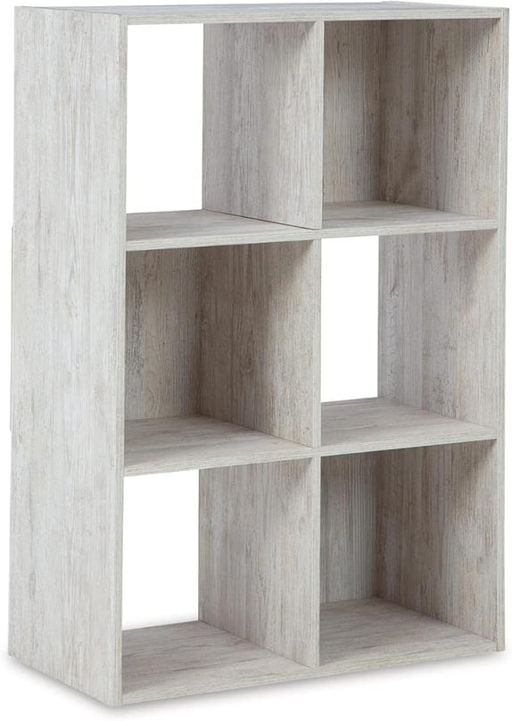 Signature Design by Ashley Paxberry Coastal 6 Cube Storage Organizer or Bookcase, Whitewash - LeafyLoom