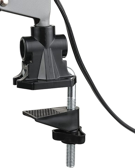 Globe Electric 56106 28" Spring Balanced Arm Desk Lamp, Matte Gray, On-Off Rotary Switch on Shade, Interchangeable Base and Clamp Arm Design, Home Décor, Desk Lamps for Home Office, Home Décor - LeafyLoom