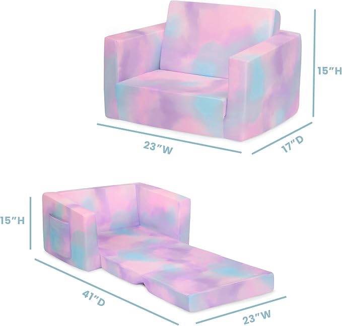 Cozee Flip-Out Chair - 2-in-1 Convertible Chair to Lounger for Kids - LeafyLoom