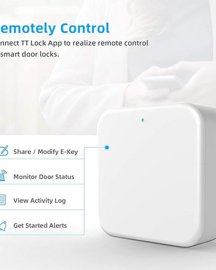 Wi-Fi Gateway Remotely Control Smart Fingerprint Door Lock with TT Lock App, Gateway Smart Hub Compatible with Alexa Voice Control,Electronic Lock Assemblies by Nyboer Nyboer