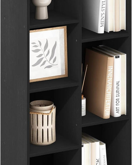 Furinno Luder 7-Cube Reversible Open Shelf, Blackwood - LeafyLoom