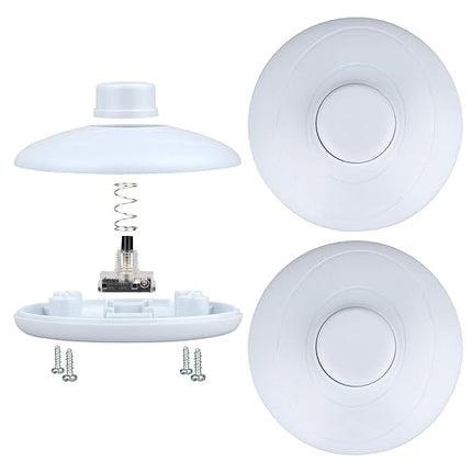 3Pcs Floor Lamp Foot Switch, White Foot Pedal Switch, Round Floor Lamps Foot Inline Switch, Step ON Off Spring Push Button, for Control Replacement Floor Lamp Extension Cord Parts - Pack of 3 - LeafyLoom