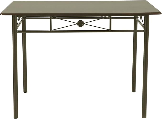 NicBex Small Dining Table Set for 4 Counter Height Dining Table Set 5-Piece Rectangle Dining Set for Kitchen, Breakfast Nook Living Room, Steel Frame, Space-Saving, Brown - LeafyLoom