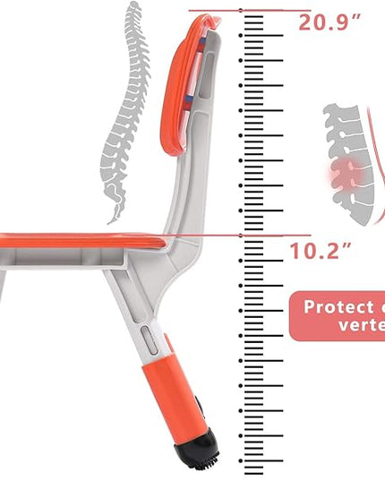 Adjustable Kid Chairs Indoor 3 Level Adjustable Suitable for Children Age 2-6. Maximum load-bearing 220LBS Suitable for Family Classroom and Nursery Child Seat Set (2-Pack-Red) - LeafyLoom
