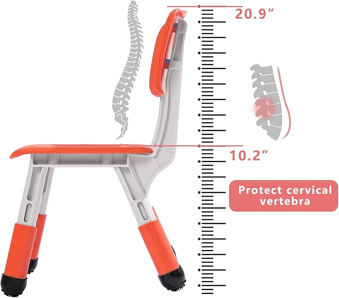 Adjustable Kid Chairs Indoor 3 Level Adjustable Suitable for Children Age 2-6. Maximum load-bearing 220LBS Suitable for Family Classroom and Nursery Child Seat Set (2-Pack-Red) - LeafyLoom