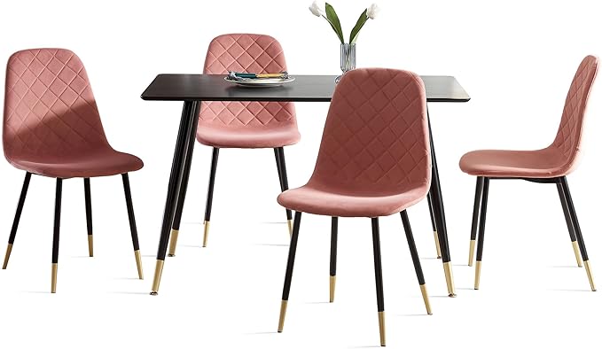NicBex Haerin-SD-00334-LWJ Dining Chairs, 20.9"x17.5"x34.7", Pink - LeafyLoom
