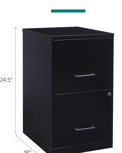 Lorell 14341 18 Deep 2-Drawer File Cabinet, Black - LeafyLoom