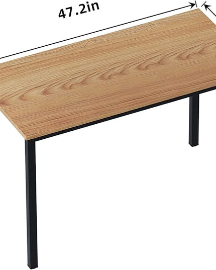 sogesfurniture Modern Simple Style Home Office Gaming Desk, 47.2 inches Office Desk Computer Desk Gaming Desk Computer Table Sturdy Writing Workstation for Home Office, Teak+Black - LeafyLoom