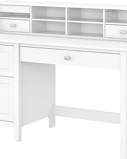 Bush Furniture Computer Desk, Pure White - LeafyLoom