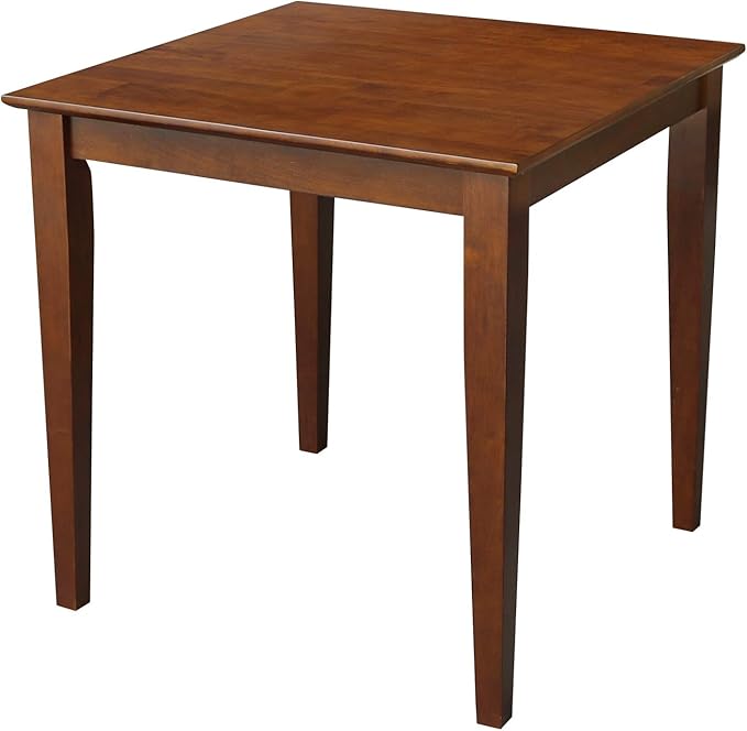IC International Concepts International Concepts Shaker Leg Solid Wood Inch, Espresso Dining Table, 30 in x 30 - LeafyLoom