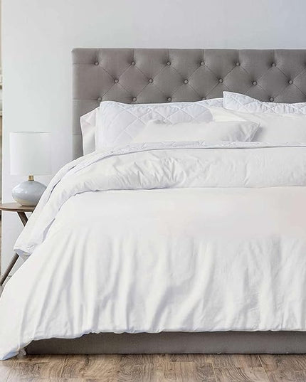 ETDIFFE White California King Comforter Set - 3 Piece Modern Bedding Set Cal King Size, Soft & Lightweight All Season Microfiber Down Alternative Bed Comforter (104x96 Inches) with 2 Pillow Shams - LeafyLoom