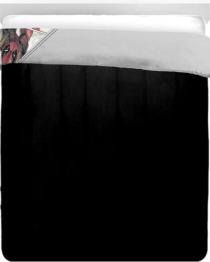Jay Franco Marvel Deadpool Bite Me Queen Comforter & Sham Set - Super Soft Kids Bedding - Fade Resistant Microfiber (Official Marvel Product) - LeafyLoom
