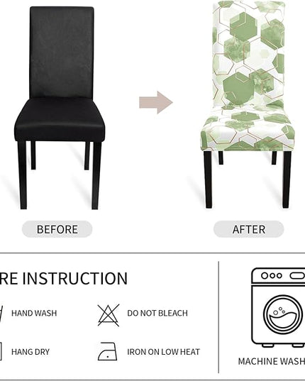 Gibelle Dining Room Chair Covers Set of 4, Soft Stretch Kitchen Chair Covers Slipcover Protector, Removable Washable Geometric Parson Chair Covers 4 Pack, Sage Green Gibelle