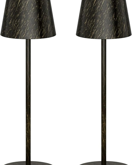 2 Pack Dimmable Table Lamp 3000k Warm White, IP54 Wireless Bottle Lamp for Indoor and Outdoor, 5000 mAh Rechargeable Table Lamp for Family, Restaurant & Bar(Copper) - LeafyLoom