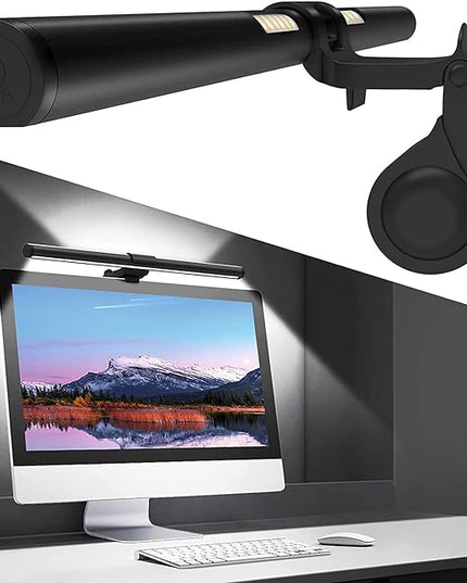 OOWOLF Monitor Light Bar with Backlight CRI≥95, Screen Light Bar, Desk Lamp for Eye-Caring,Dual Light,Filter Blue-Light,3-Color Mode,Memory Dimming,e-Reading Task Lamp,Computer Light for Home Office - LeafyLoom