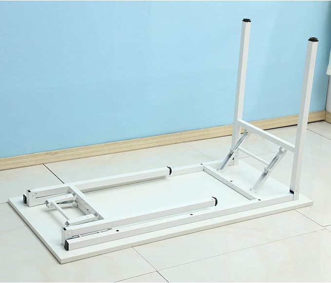 Computer Desk, 55 inche Modern Simple Style Folding Tables, Home Office Writing Desk, Space Saving Foldable Table, No Install Needed - LeafyLoom