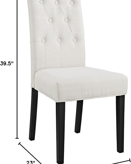 Modway Confer Modern Tufted Upholstered Fabric Parsons Kitchen and Dining Room Chair in Beige - LeafyLoom